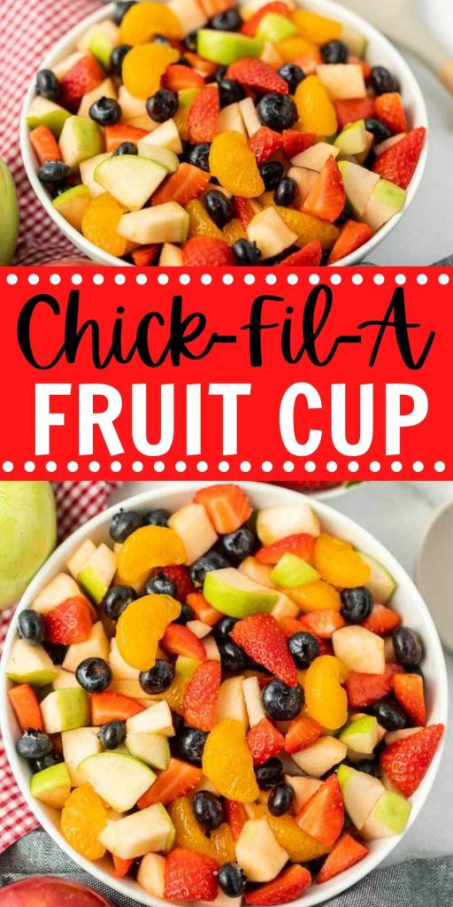 If you are a fan of fruit cups then you are going to love this Copycat Chick-Fil-A Fruit Cup Recipe. You can save money by making it at home. This is a simple Chick-fil-a recipe that you can easily make at home with common ingredients! #eatingonadime #copycatrecipes #chickfilarecipes #fruitrecipes #fruitcup 
