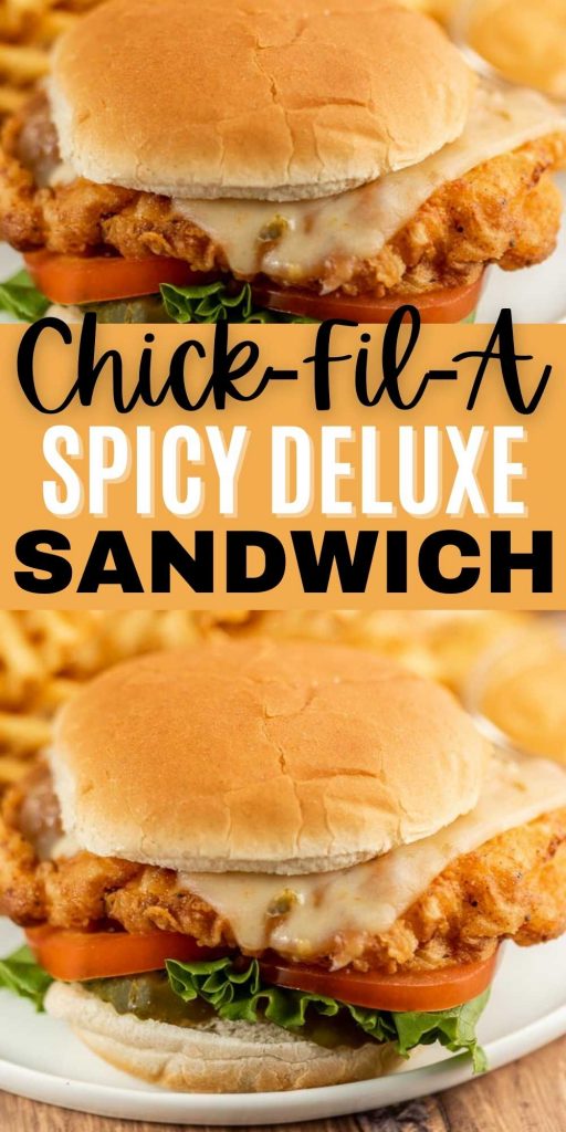 Chick-Fil-A Spicy Deluxe Sandwich is a spicy, and crispy sandwich. You can easily make this copycat recipe at home with easy ingredients. Learn how easy it is to make this spicy chicken sandwich at home with this simple recipe. #eatingonadime #copycatrecipes #chickenrecipes #chickfilarecipes #sandwichrecipes 
