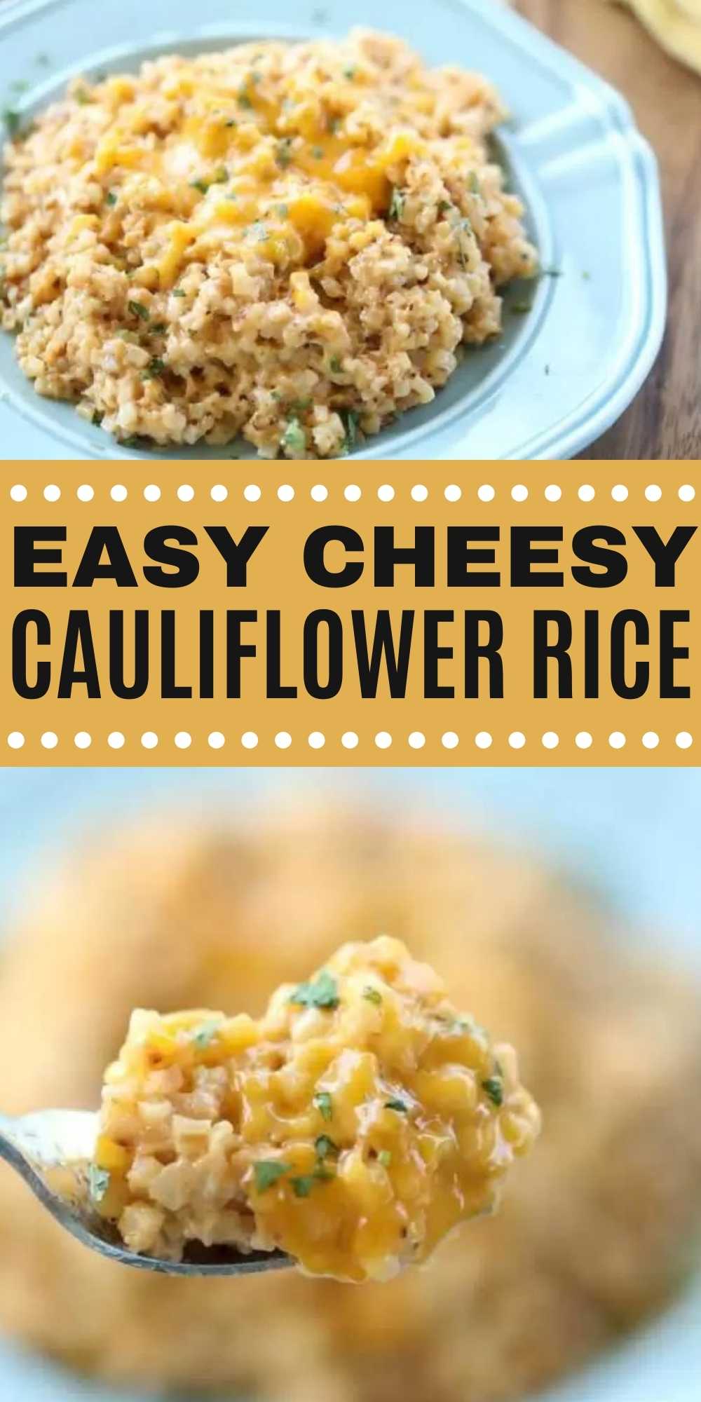 Looking for an easy keto side dish? You're going to love Easy Cheesy Cauliflower Rice. It is easy, cheesy and the best low carb side dish. This cheesy cauliflower rice is super easy to make and packed with tons of flavor too.  #eatingonadime #ketorecipes #lowcarbrecipes #cauliflowerricerecipes #sidedishrecipes 
