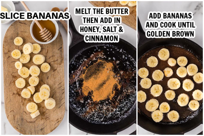 The process of making fried bananas