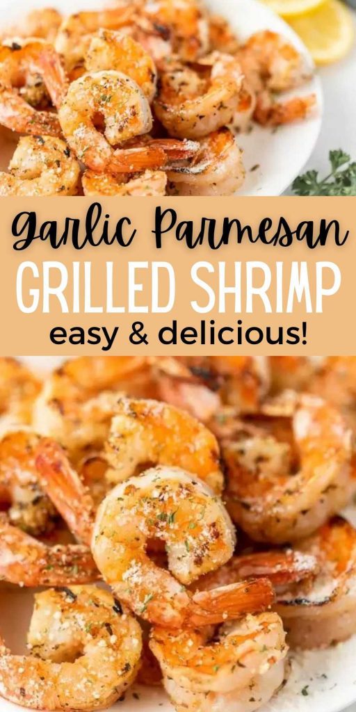 Garlic Parmesan grilled shrimp recipe is so tasty! Once you learn how to grill shrimp, it's very easy. Try Grilled shrimp recipe with butter and garlic! You will love this easy grilled shrimp recipe.  #eatingonadime #shrimprecipes #grillingrecipes 
