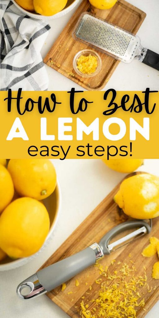 Learn How to Zest a Lemon even if you don't have a lemon zester. Use these methods with kitchen utensils that you already have on hold.  Learn how to zest a lemon with a zester, a peeler or a cheese grater.  #eatingonadime #lemon #lemonzest #howto 
