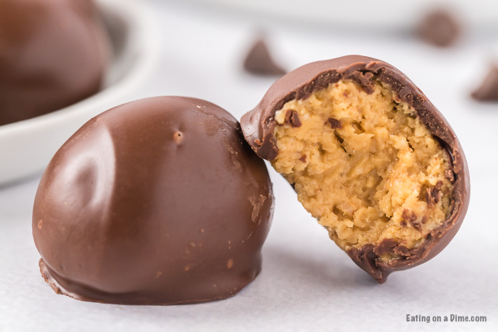 Chocolate Peanut Butter Balls with Rice Krispies 