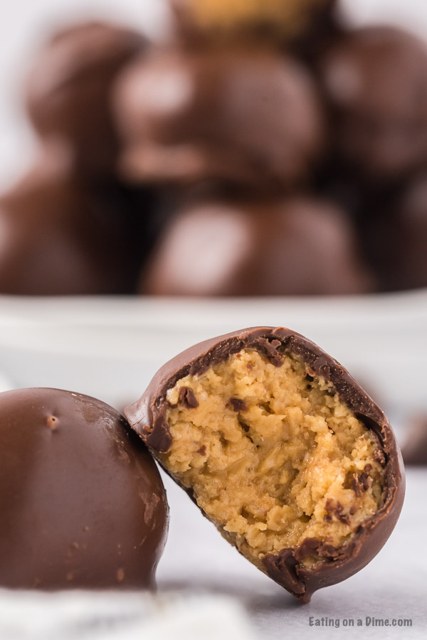 Chocolate Peanut Butter Balls with Rice Krispies 