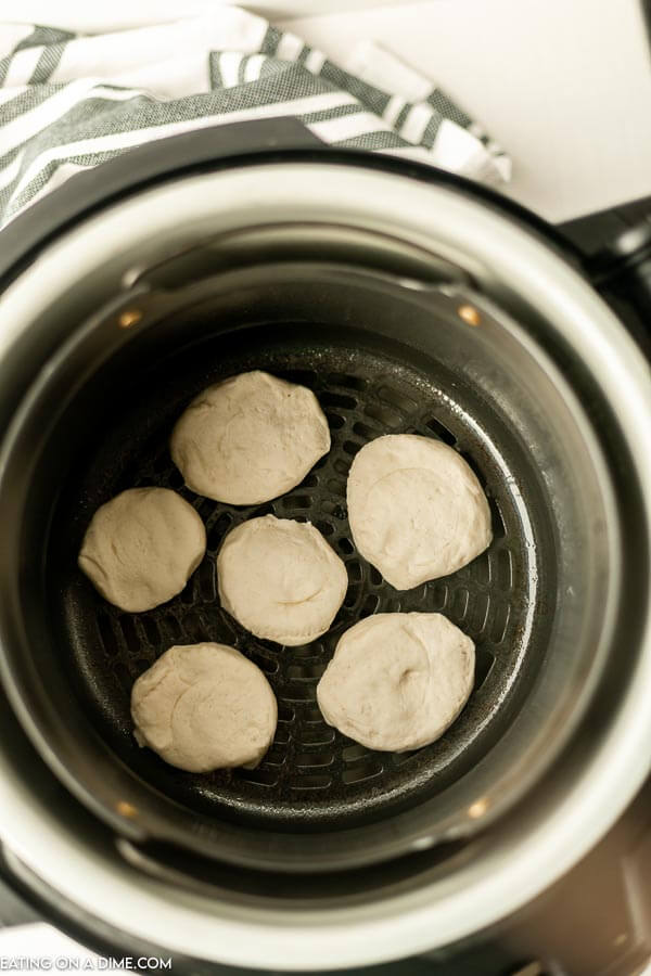 Uncooked biscuits in the air fryer