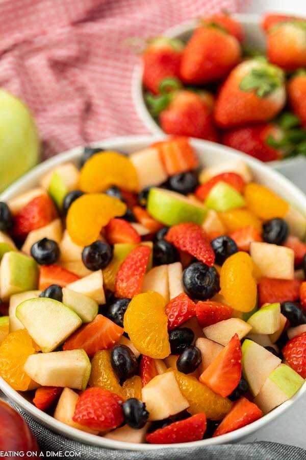 Close up image of a bowl of fruit