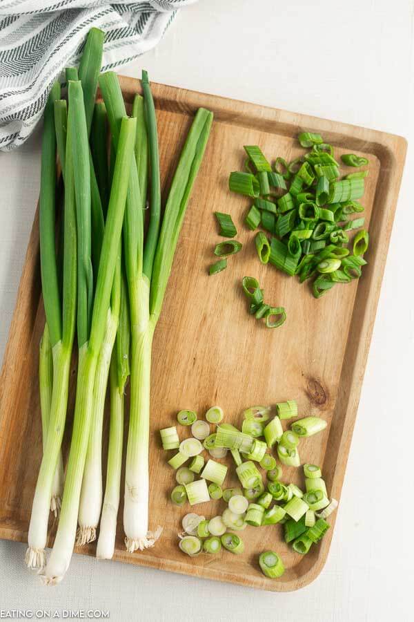 Substitute onion for shallot, but scallions are a little trickier