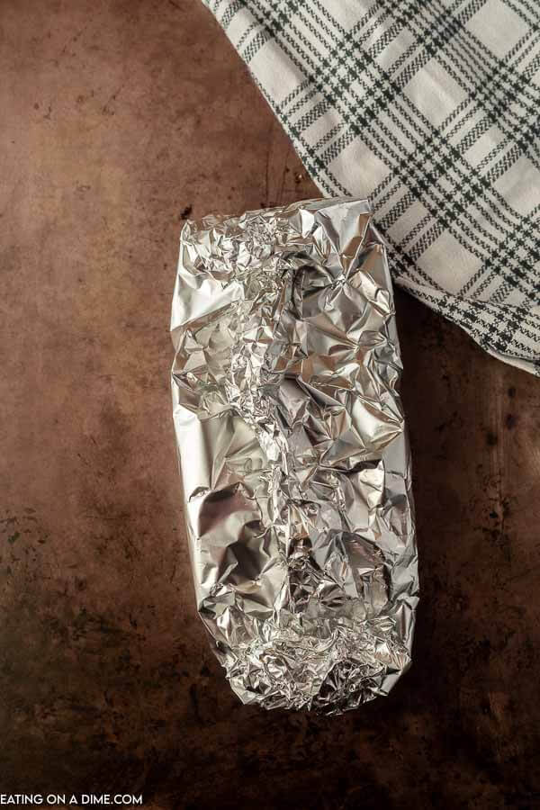 Foil packed of green beans