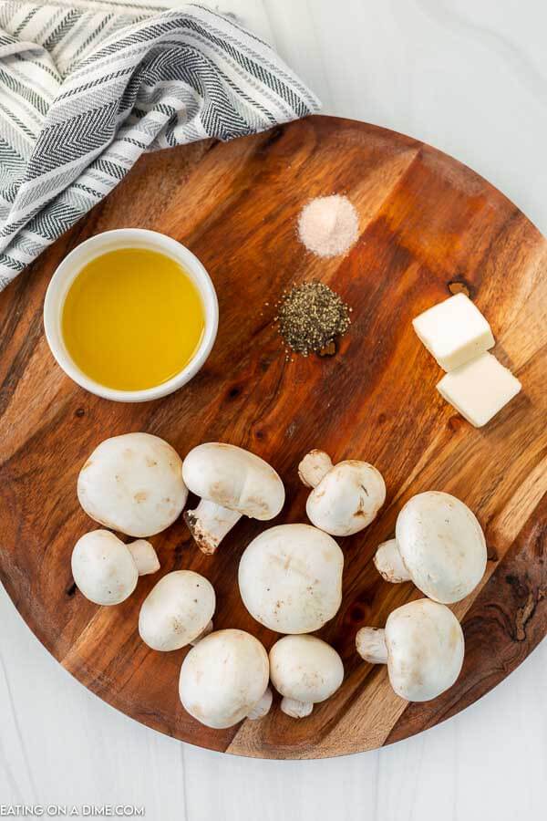 Ingredients for Sauteed mushrooms.