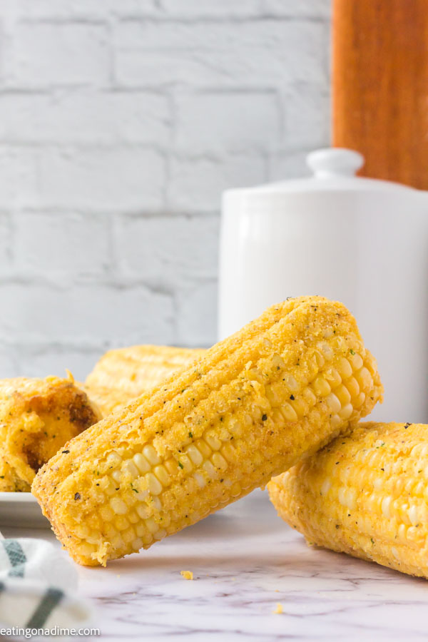 Close up image of fried corn on the cob 