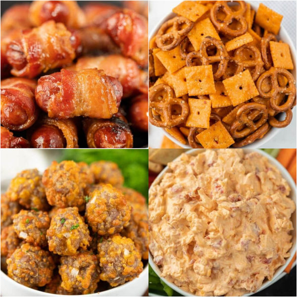 Everyone will love these 4th of July appetizers. Whether you're hosting a crowd or something small, try 61 easy Appetizers for the 4th of July. These finger foods are the best and quick and easy to make too.  You will love these healthy, savory and dessert ideas. #eatingonadime #appetizerrecipes #4thofJuly #partyfood 
