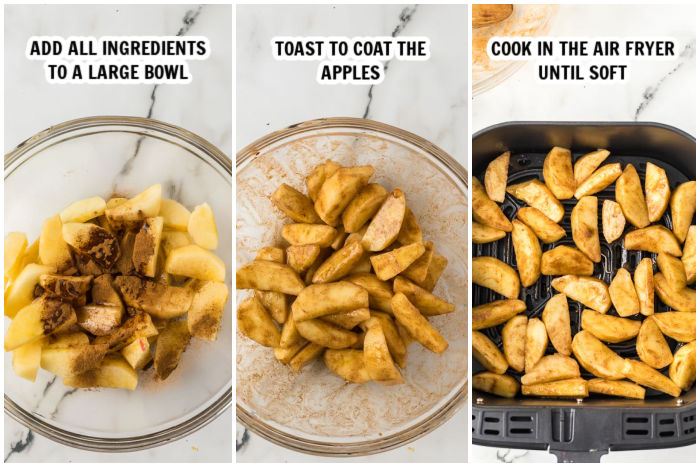 The process of making air fried apples