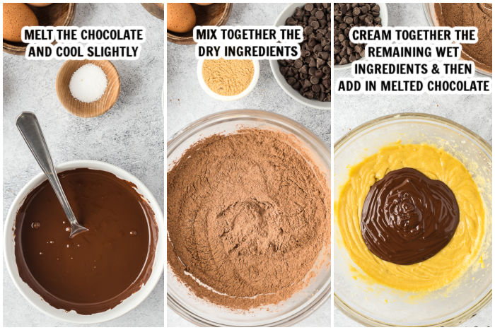Process photo of mixing together cookies. 