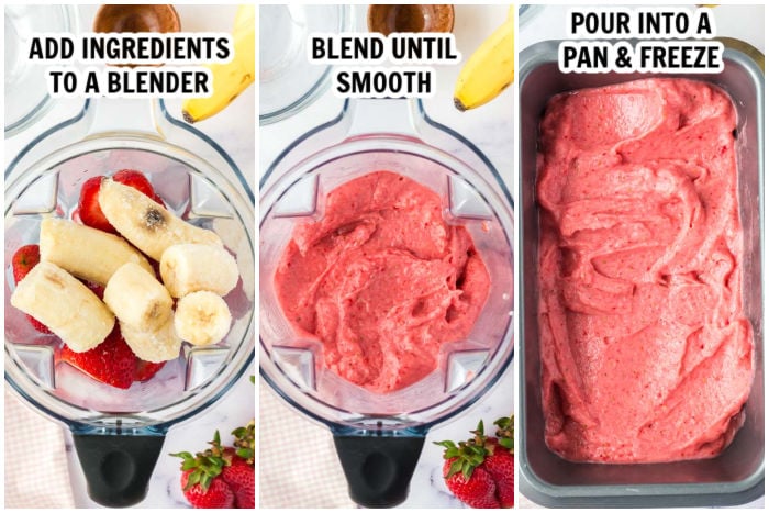 The process of blending fruit ice cream