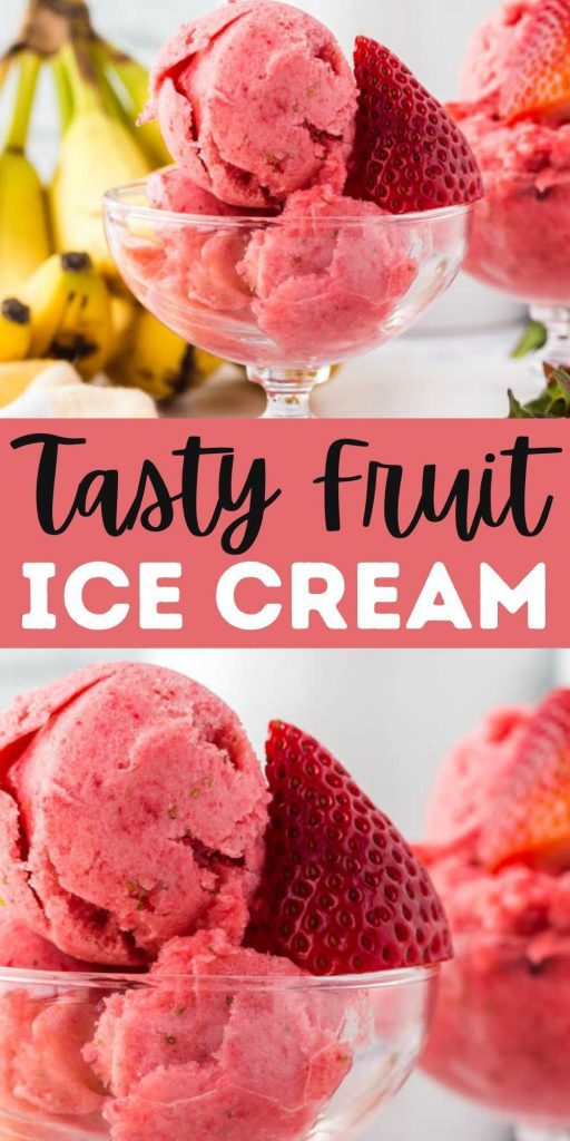Learn how to make homemade fruit ice cream without an ice cream maker.  You will love this healthy, frozen fruit ice cream recipe without any add sugars.  This recipe can easily be made with fresh or frozen fruit.  #eatingonadime #icecreamrecipes #dessertrecipes #fruitrecipes 
