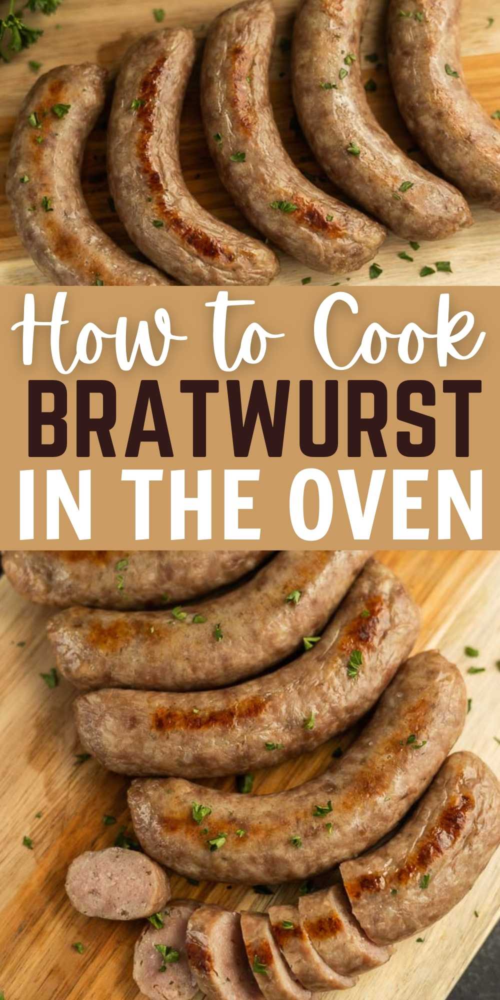 If you are unable to grill your bratwurst, these steps will show you How to Cook Brats in the oven. Moist, delicious and easy to prepare. Cooking bratwurst in the oven in easy and they will be ready is under 20 minutes! #eatingonadime #bratrecipes #ovenrecipes #bratwurstrecipes 
