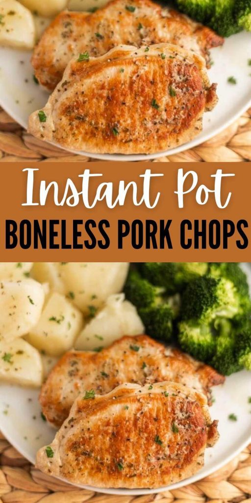 You are going to love this quick and easy Instant Pot Boneless Pork Chops Recipe. Delicious ranch pork chops recipe is packed with flavor. These are the best pork chops that the entire family will love.  #eatingonadime #instantpotrecipes #porkrecipes #easydinners 

