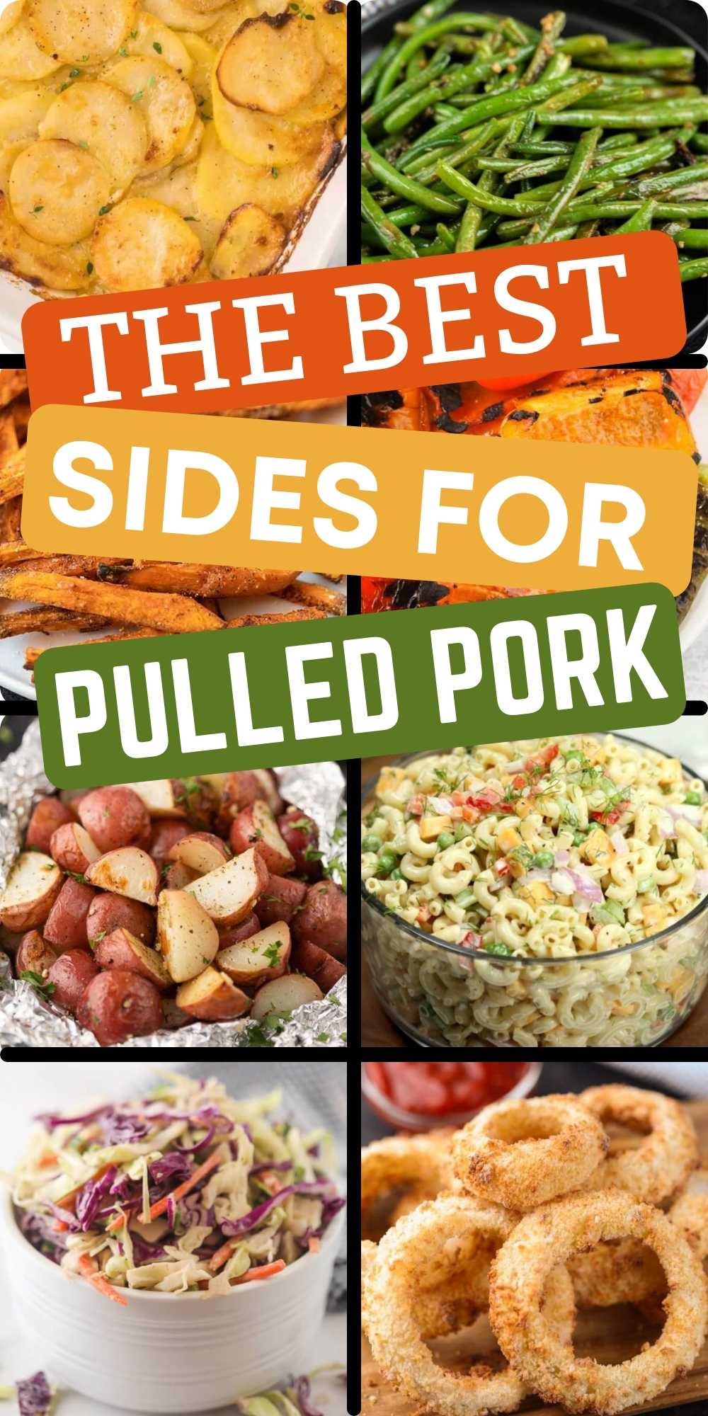 The best pulled pork sides that are easy to prepare and delicious. 35 side dishes for pulled pork that can feed a crowd. Check out what goes with pulled pork and serve the best side dishes for your next BBQ or cookout! #eatingonadime #sidedishes #pulledpork #thebestsides 
