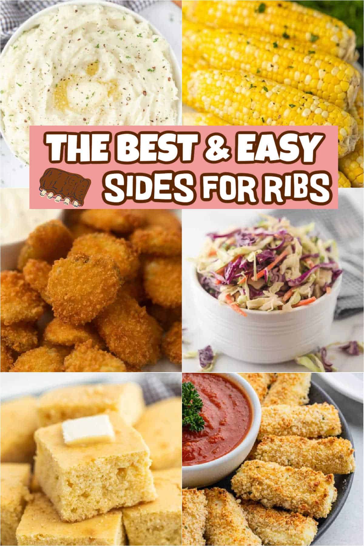 33 sides for ribs you are going to love in less than 30 minutes. Try the best side dishes for ribs that are easy and delicious. If you are tired of the same sides with ribs, take a look at these delicious ideas. Each recipe is quick and easy. Many recipes take just 30 minutes or less. #eatingonadime #bestsidesforribs #ribsidedishes