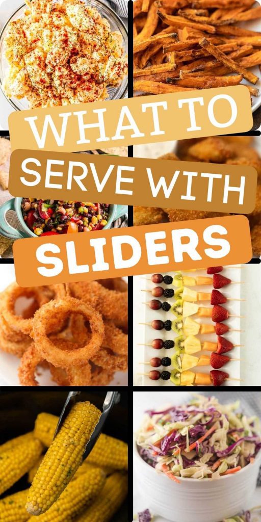 Learn what to serve with sliders besides chips. Try these easy side dish ideas perfect for busy weeknights or for parties.  You’ll love these delicious slider sandwiches side dishes that the entire family will love.  #eatingonadime #slidersides #sidedishes #sidedishrecipes 

