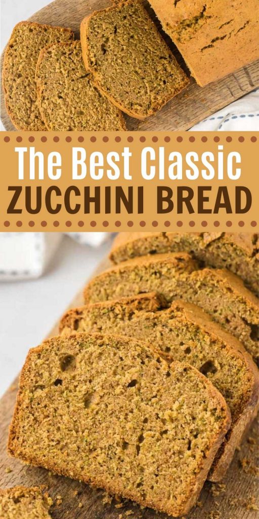 This healthy Zucchini Bread Recipe is so simple that you can enjoy bread any day of the week. Try this easy Zucchini Bread Recipe for a delicious treat. This bread is a classic and is perfectly most every time. #eatingonadime #breadrecipes #breakfastrecipes #zucchinirecipes 