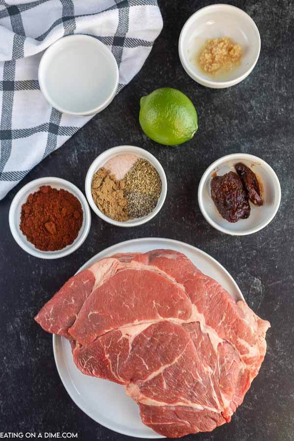 Ingredients for Slow cooker barbacoa.