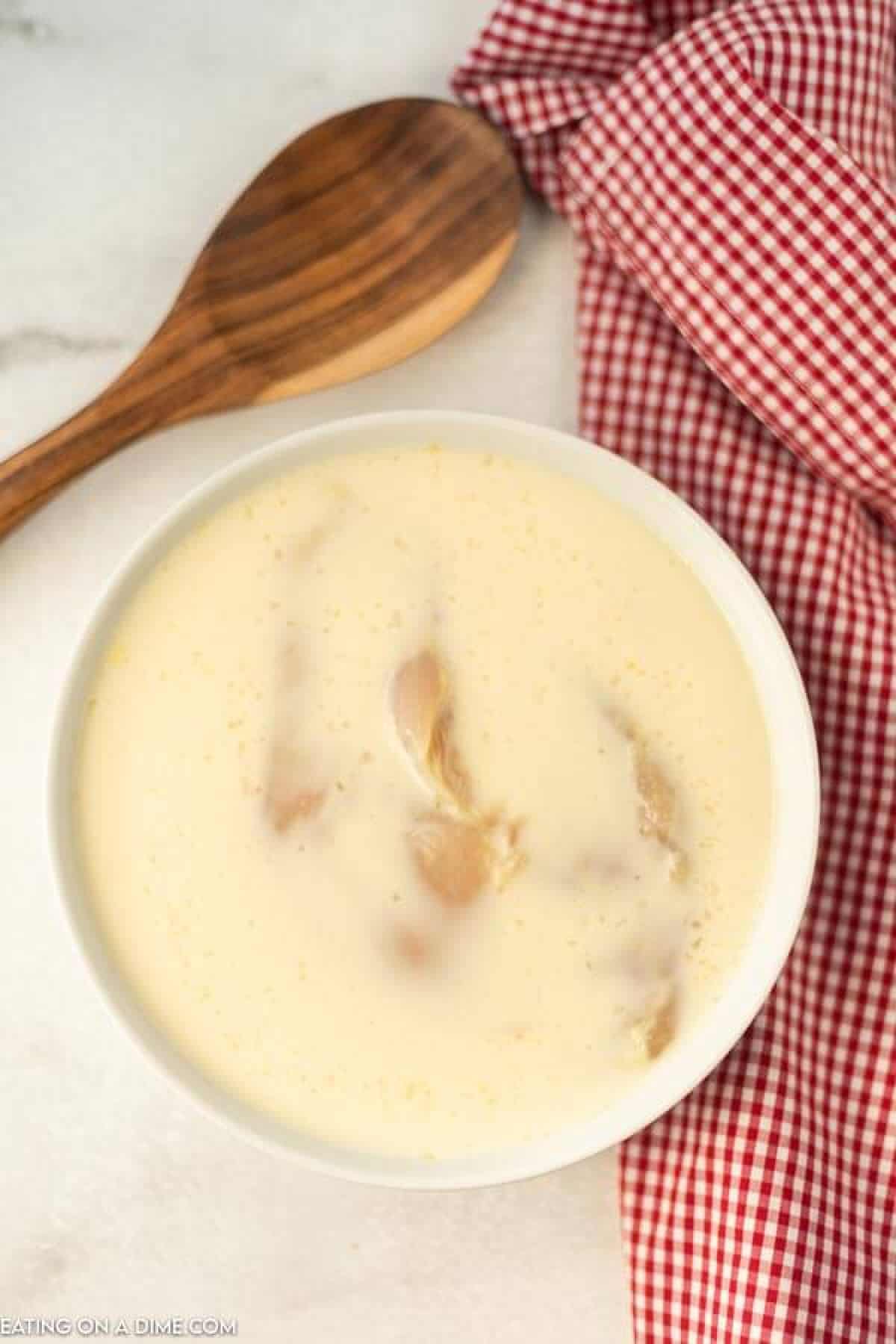 Chicken in milk. 