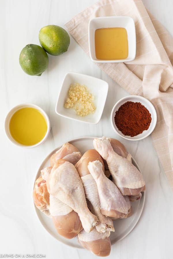 Ingredients for Cilantro Lime drumsticks .