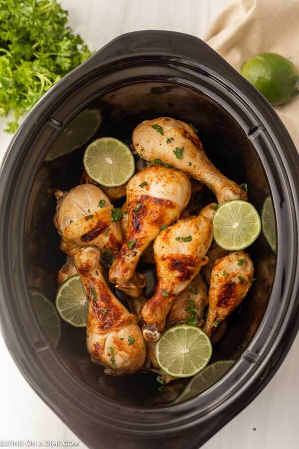 Cilantro Lime drumsticks in crock pot. 