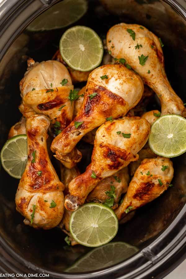 Cilantro Lime drumsticks in crock pot. 