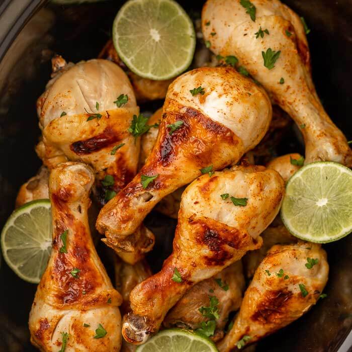 Cilantro Lime drumsticks in crock pot. 