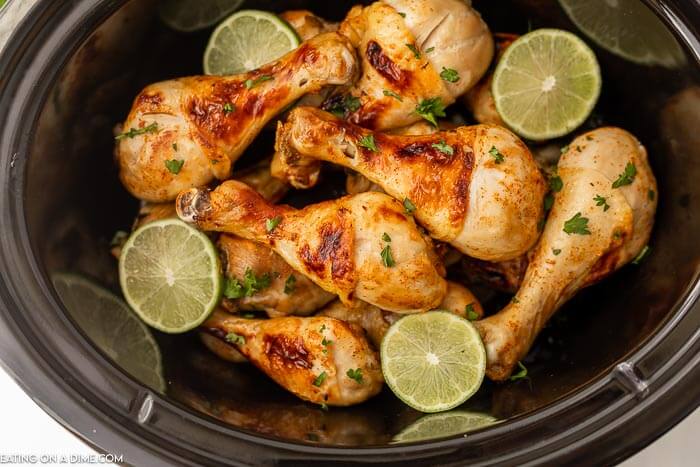 Cilantro Lime drumsticks in crock pot. 