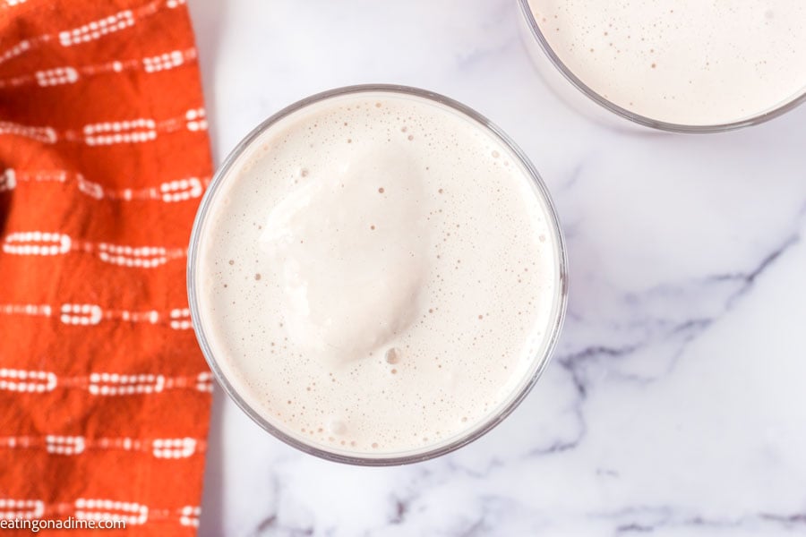 Close up image of Frosty in a glass