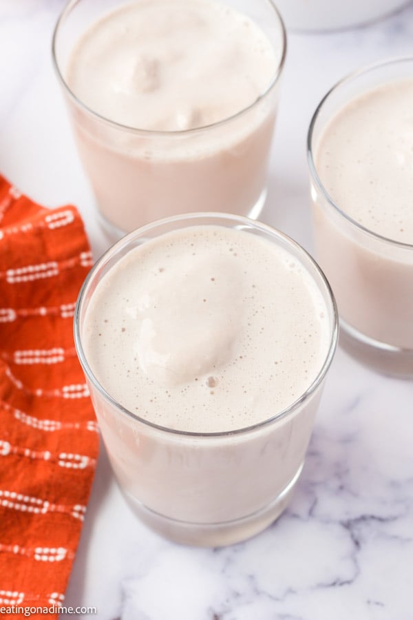 Close up image of Frosty in a glass