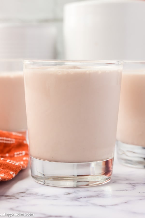 Close up image of Frosty in a glass