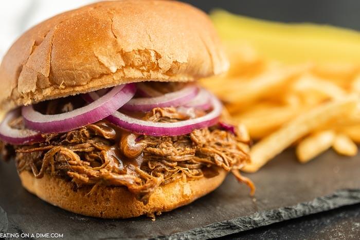 Close up image of BBQ Brisket Sandwich