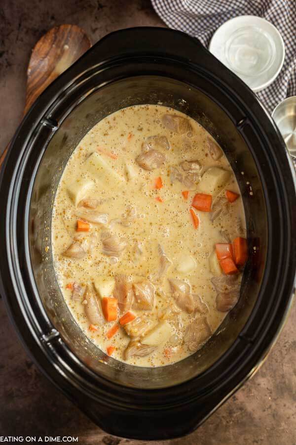 Uncooked chicken curry in the crock pot