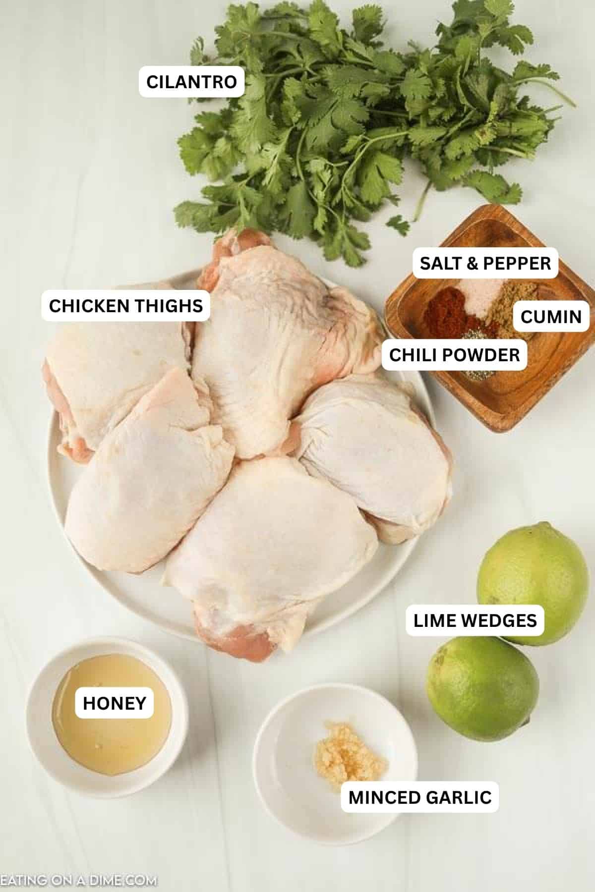 The crock pot makes Chili Lime Chicken Thighs tender and amazing. Slow Cooker Chili Lime Chicken Thighs Recipe is packed with lime flavor and easy to make. Ingredients for recipe: cilantro, salt, pepper, chicken thighs, chili powder, lime wedges, honey and minced garlic.