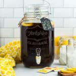 Homemade iced tea in a jar.