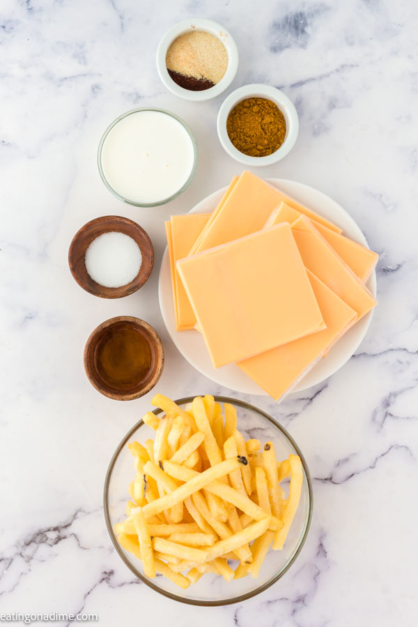 Ingredients for Nacho Fries. 
