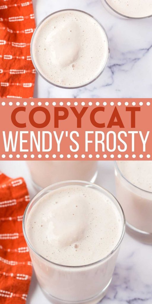 This homemade Wendy's Frosty Recipe requires only 3 ingredients and tastes just like the one you can buy from Wendy’s.  You’ll love this easy to make copycat recipe. Plus you don’t need an ice cream maker to make this delicious shake recipe. #eatingonadime #dessertrecipes #copycatrecipes #shakerecipes #frosty 
