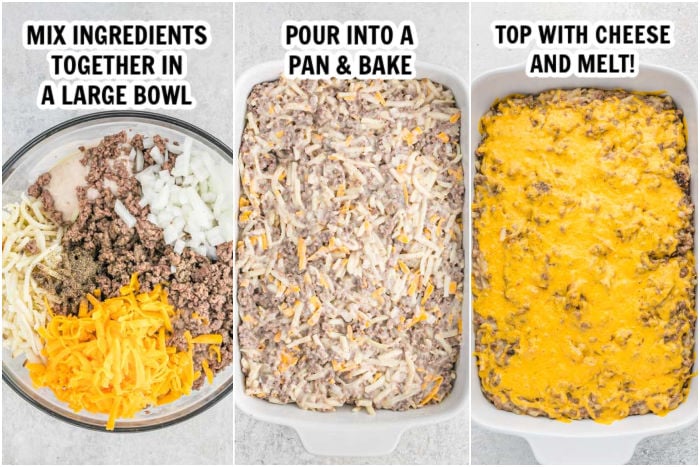 The process of making hamburger casserole