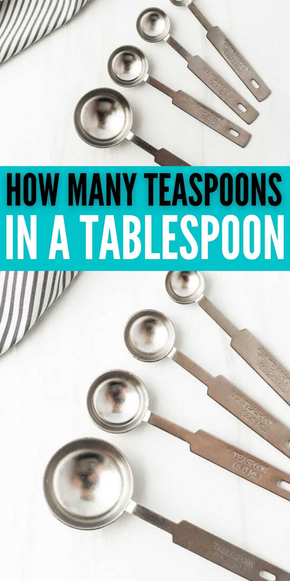 Lean How Many Teaspoons in a Tablespoon will save you time and stress while cooking. Knowing the correct measurement will save your recipe. You will love these easy conversations to make cooking at home even easier! #eatingonadime #kitchentips #conversionchart 