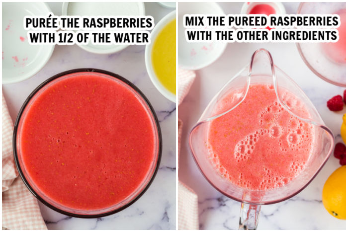 The process of making raspberry lemonade