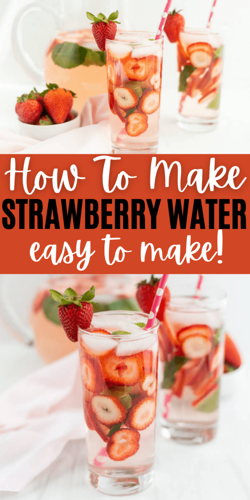Make your water more exciting with this easy and delicious Strawberry Water Recipe! This simple water recipe is packed with strawberries, limes and fresh mint leaves to make the most refreshing drink! You will love this strawberry infused water. #eatingonadime #drinkrecipes #waterrecipes #strawberryrecipes 
