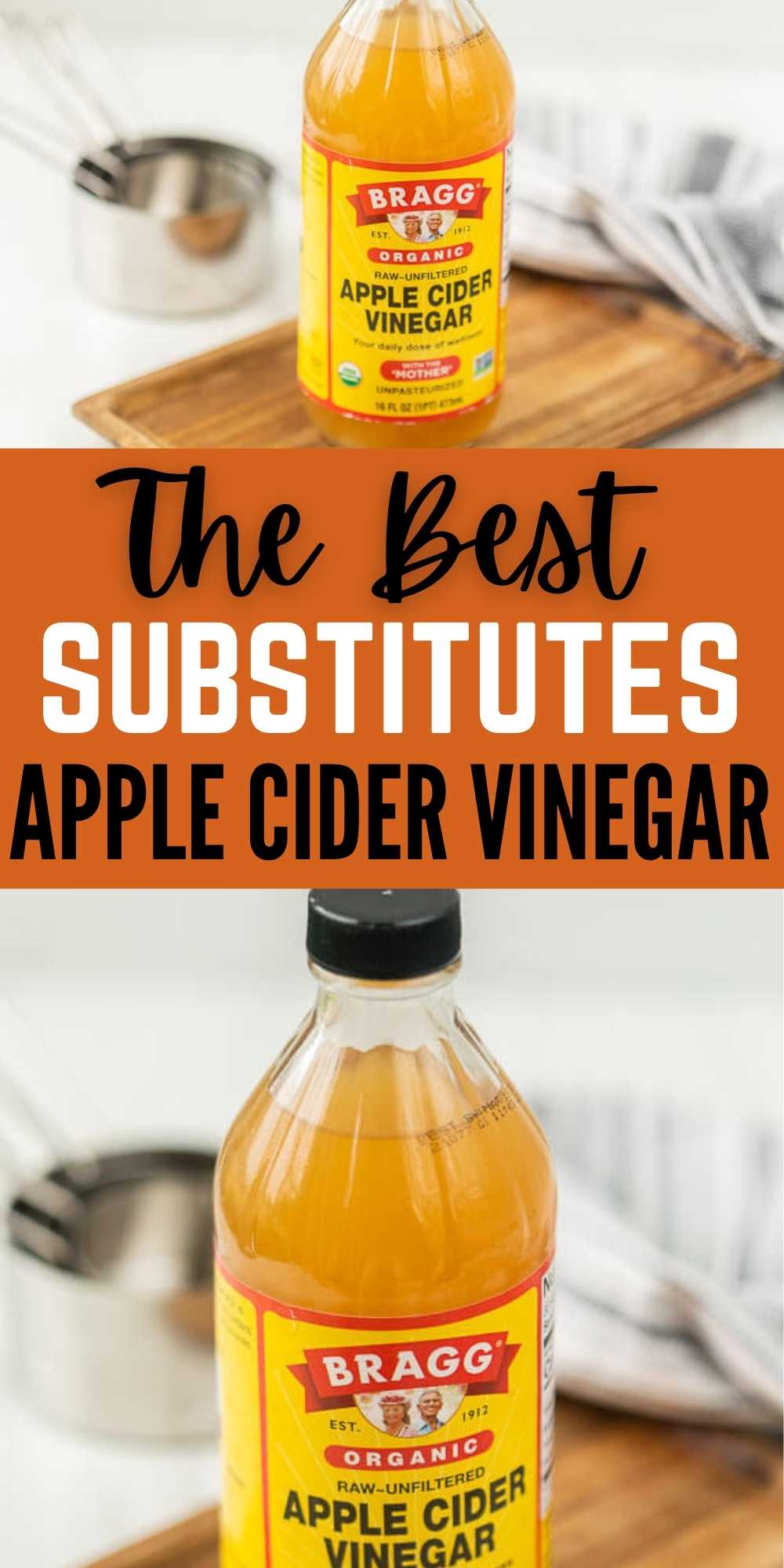 If you are preparing a dish and realize you are out of vinegar, these are The Best Apple Cider Vinegar Substitutes. You will love these easy substitution ideas. #eatingonadime #ingredientsubstitutions #applecidervinegar #substitutions 
