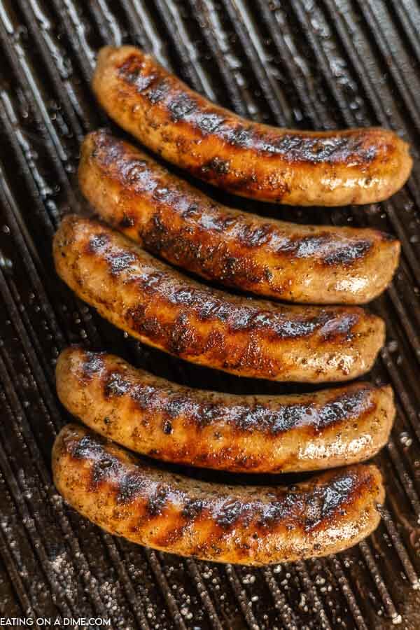 Brats on the grill. 