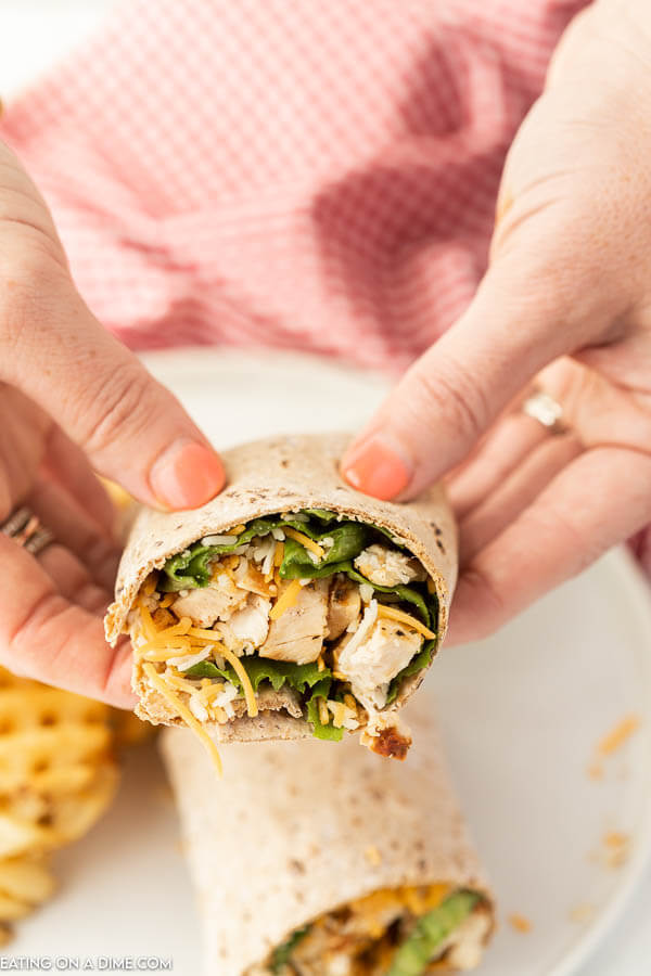 Chick-fil-a Grilled Chicken Cool Wrap
in hands. 