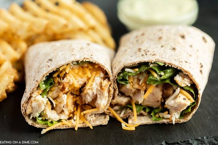Chick-fil-a Grilled Chicken Cool Wrap
cut in half. 