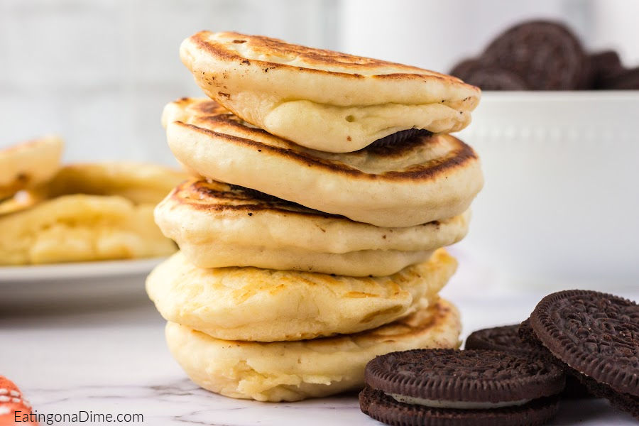 Stack of Oreo Pancakes. 